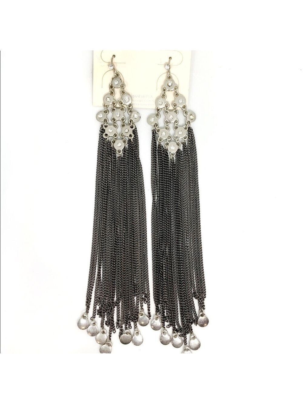 NEW-MULTI Chains Rhinestones Chandelier Earrings